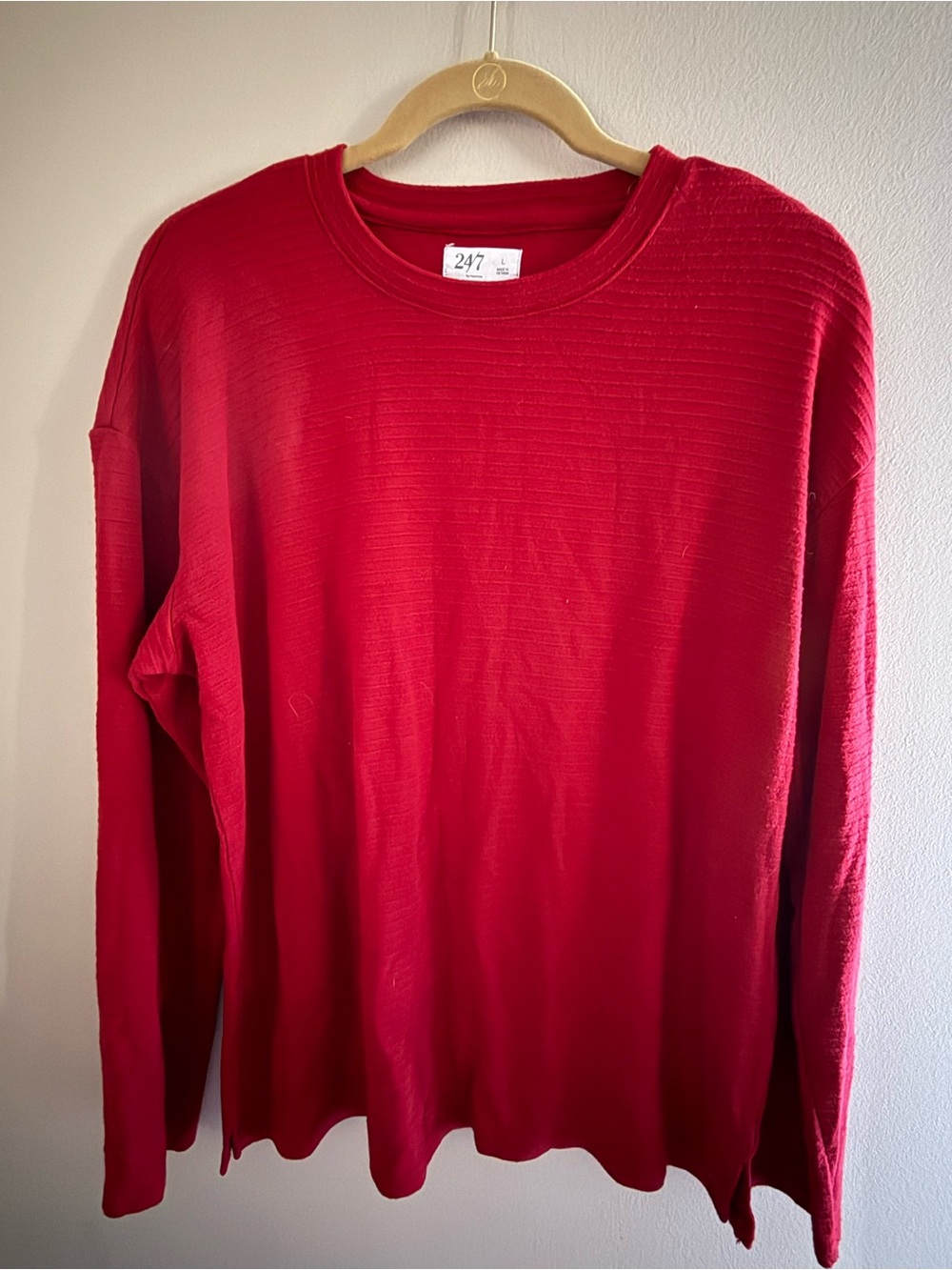 Women’s Red Long-Sleeve Crewneck Shirt